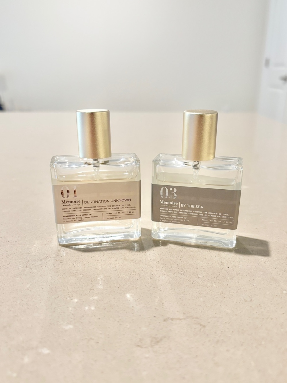 Mémoire Archives 01 Destination Unknown & 03 By the Sea EDP Mini Duo Set New